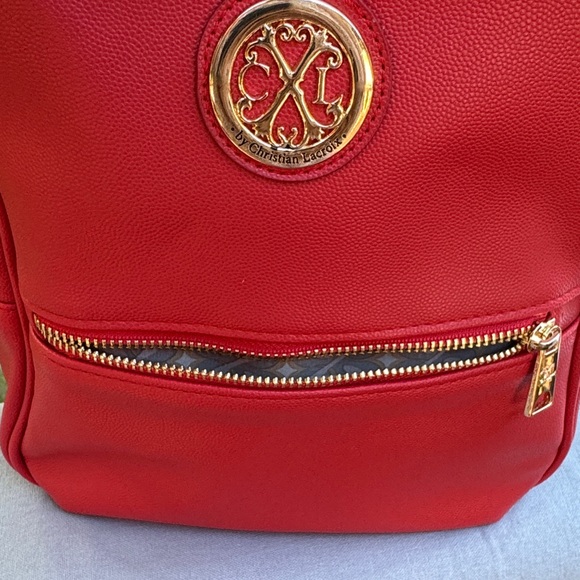 CXL by Christian Lacroix Pine Cavalier Backpack Red Faux Leather w/ Gold Accents main image 5